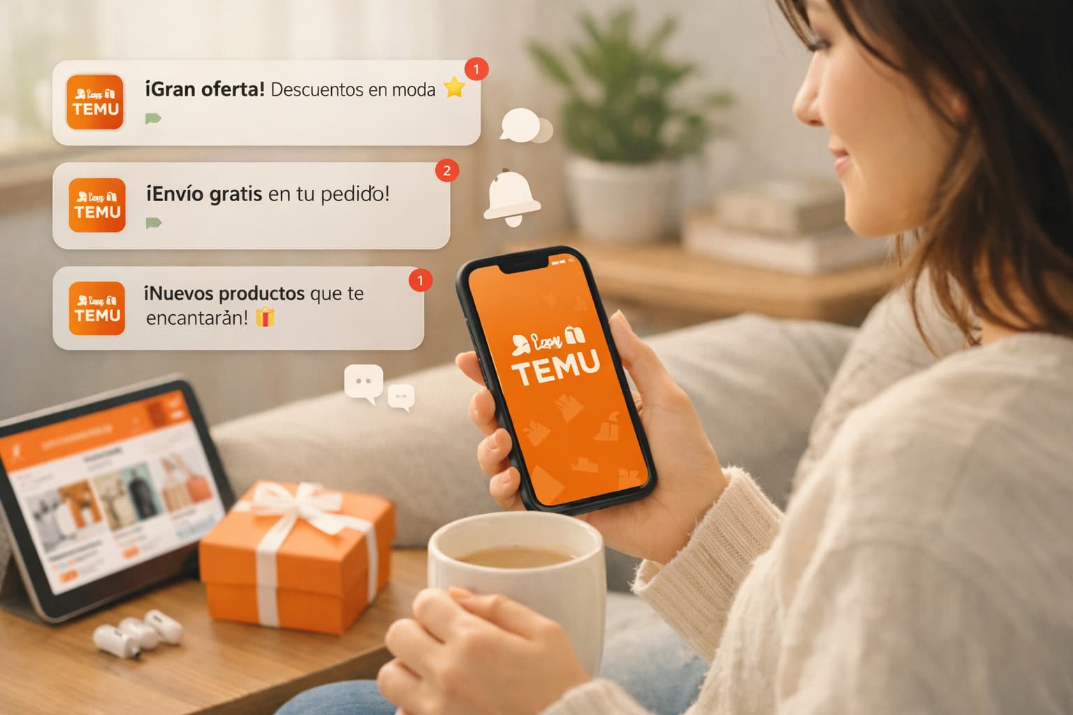 Notificaciones push de Temu: controla ofertas y novedades